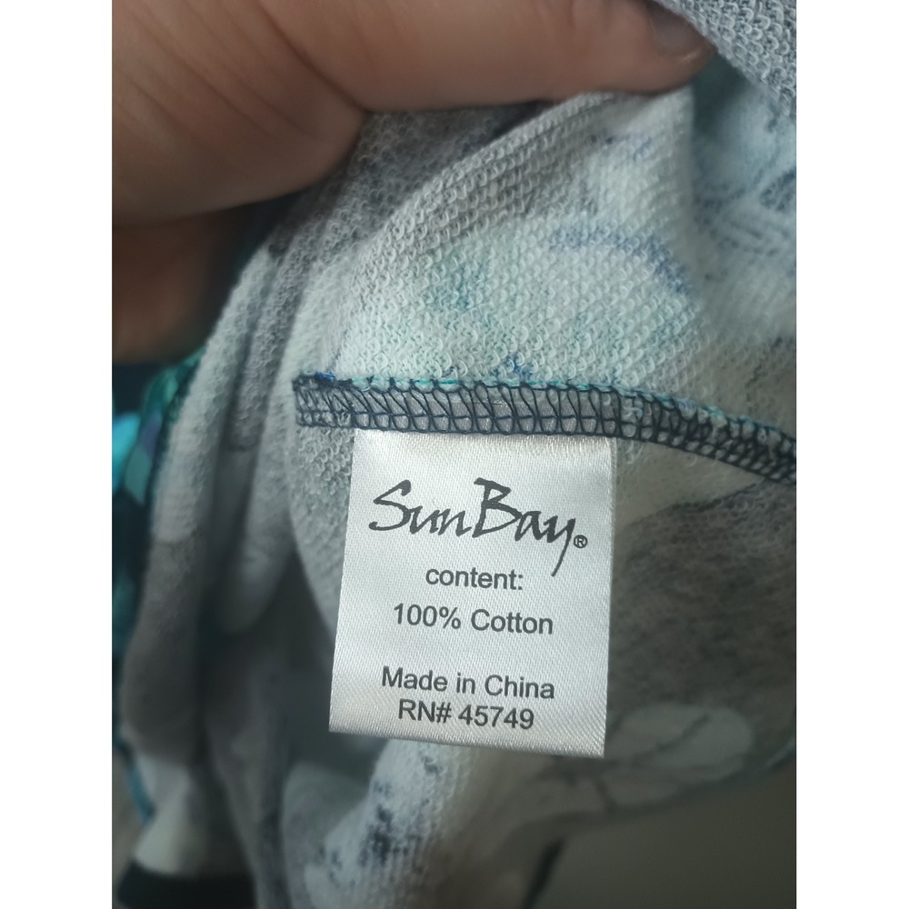 Sun Bay Missy Women XL Blue Sand Dollar Print Cotton Knit Drawstring Waist Dress - Picture 5 of 6